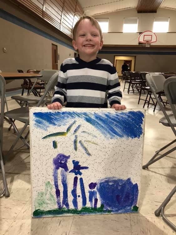 Kid with Painting