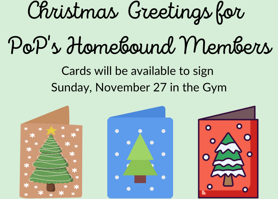 Christmas Greetings for our Homebound Members