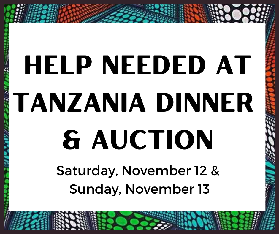 Help Needed for Upcoming Tanzanian Dinner