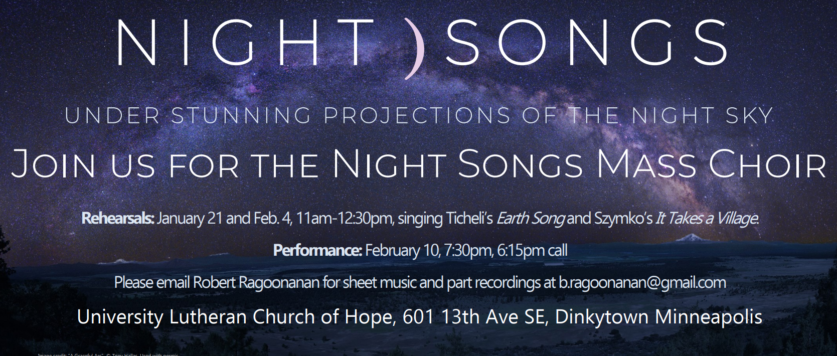 Night Songs Mass Choir Invitation