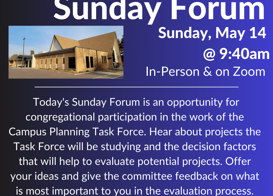 Sunday Forum | May 14 @ 9:40am